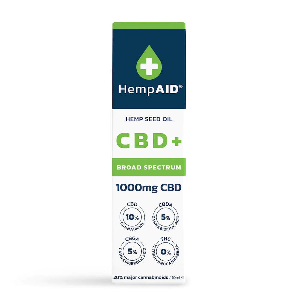 Ulei de canepa cu 1000mg CBD 500mg CBDA 500mg CBGA, 10ml, HempAID