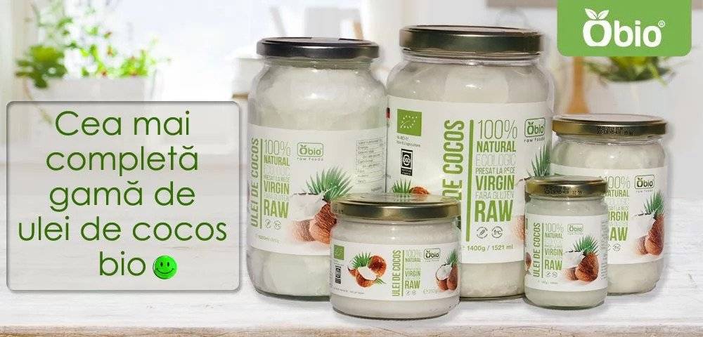 Ulei de cocos extra virgin, ECO-BIO, OBIO - 500ml (450g) - poza 1