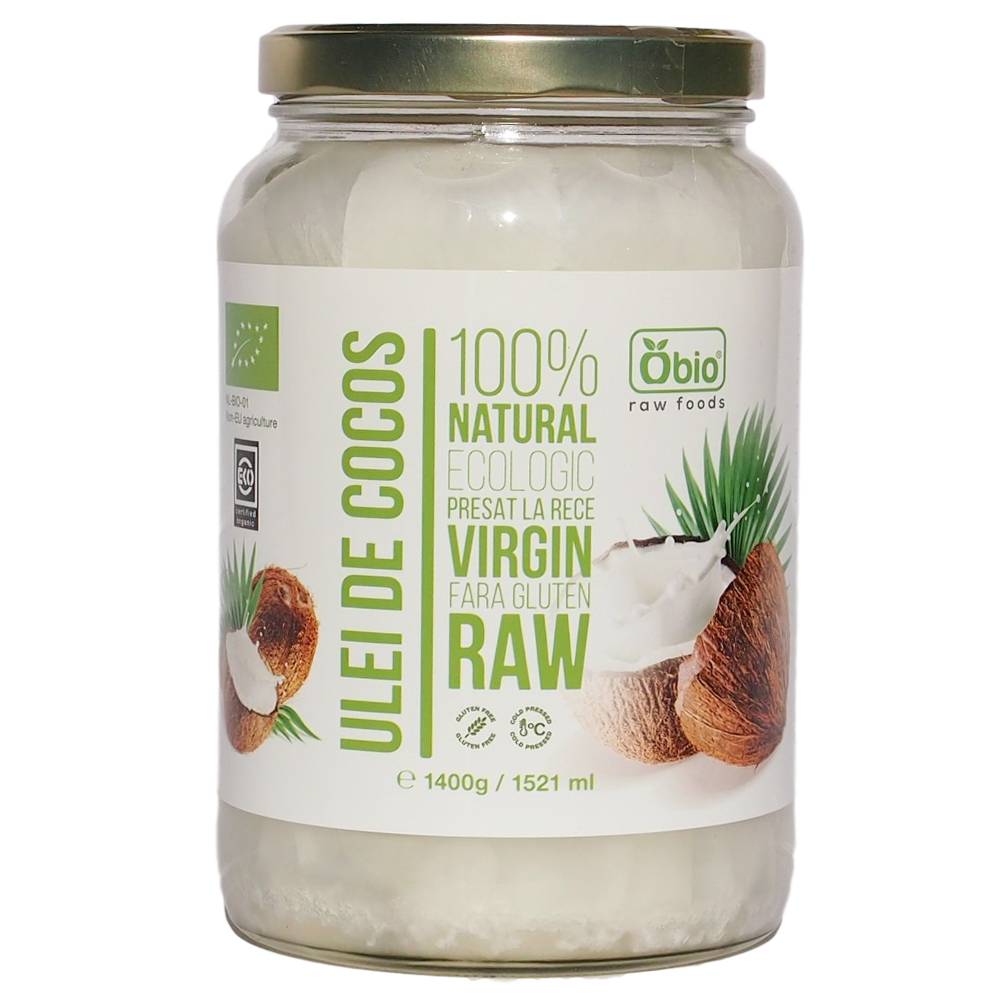 Ulei de cocos extra virgin, ECO-BIO, OBIO - 500ml (450g) - poza 4