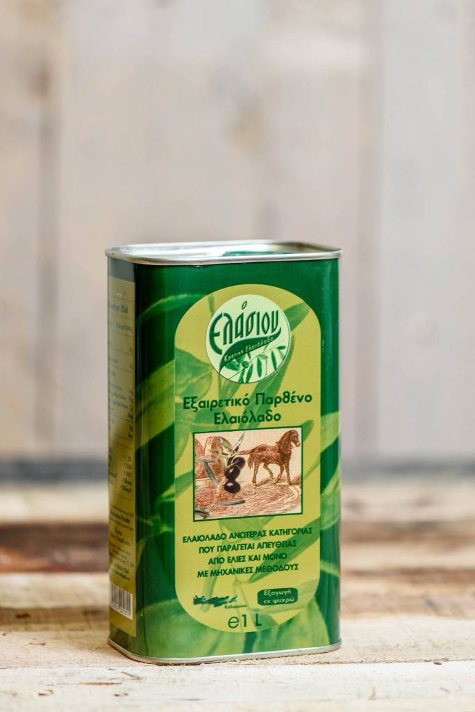 Ulei de masline extravirgin presat la rece 0,3 aciditate 1000 ml - cutie tabla - ELASION - poza 2