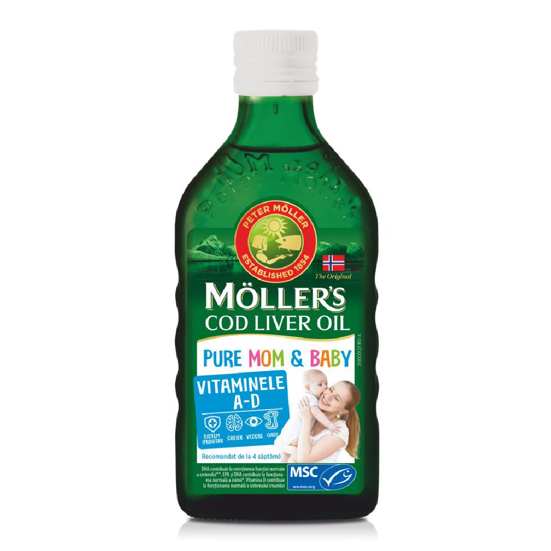 Ulei din ficat de cod Pure Mom&Baby, 250 ml, Moller's