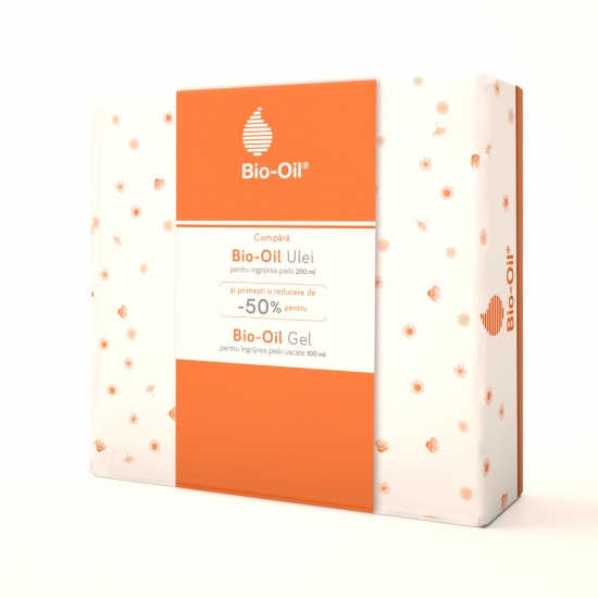 Ulei pentru ingrijirea pielii, 200 ml + 50% reducere la Gel pentru ingrijirea pielii uscate, 100 ml, Bio Oil