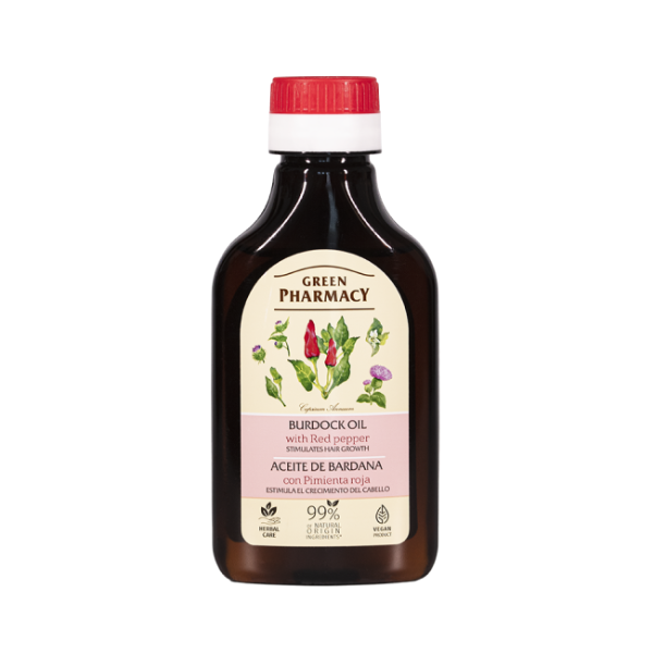 Ulei pentru scalp pentru cresterea parului cu Brusture si Ardei Iute, Green Pharmacy | 100 ml