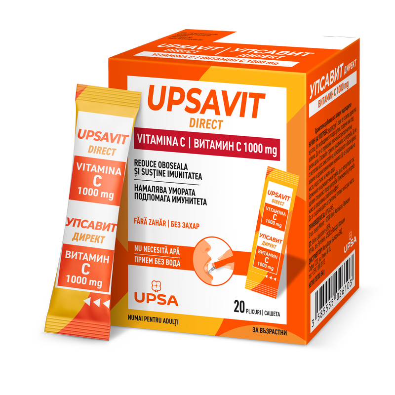 Upsavit Direct Vitamina C 1000mg, Upsa | 20 plicuri orodispersabile