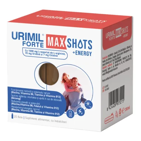 Urimil Forte Max Shots +Energy, Naturpharma | 20 fiole