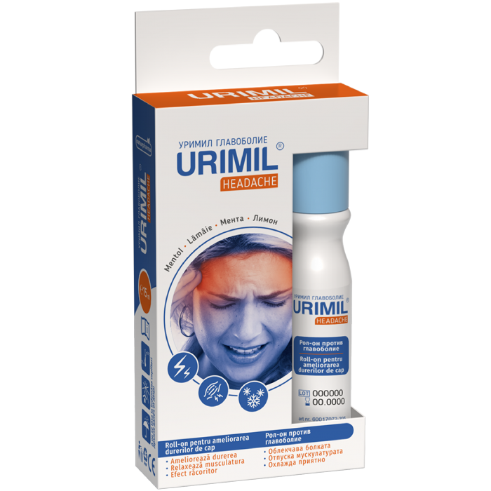 Urimil Headache roll-on impotriva durerilor de cap, Naturpharma | 15 ml
