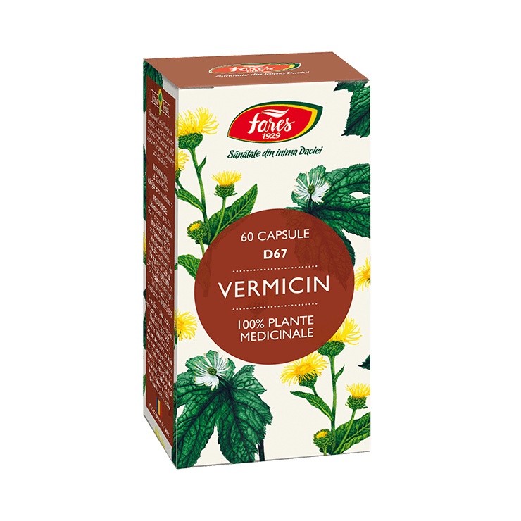 Vermicin, D67, 60 capsule, Fares