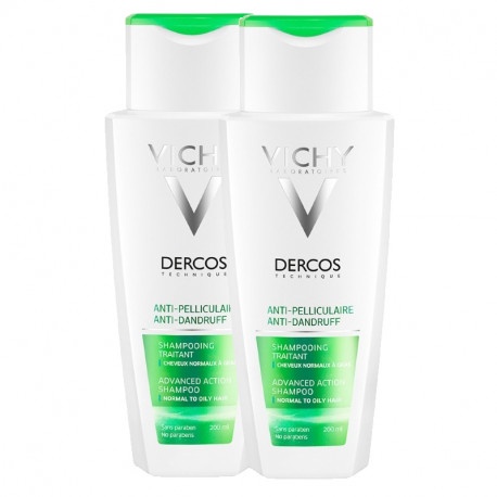 VICHY Dercos bi-pack sampon antimatreata par normal-gras, 2x 200ml