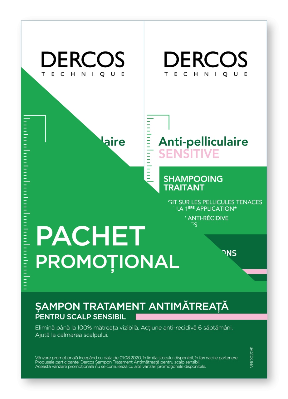 VICHY Dercos bi-pack sampon antimatreata scalp sensibil x 200ml