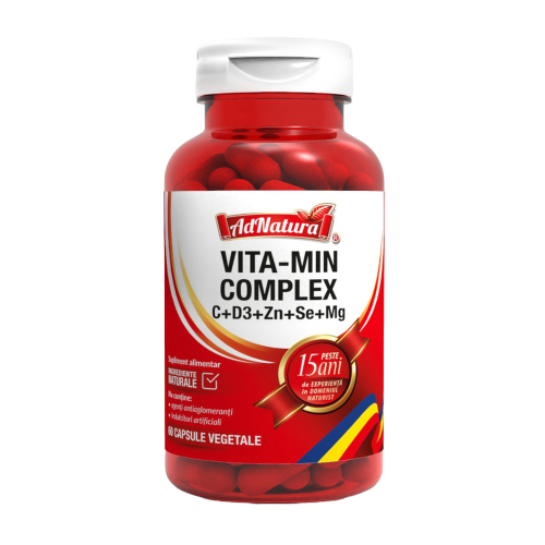 VITA-MIN Complex C+D3+Zn+Se+Mg, 60 capsule, AdNatura