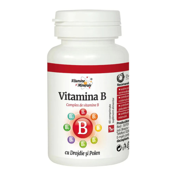 Vitamina B cu Drojdie si Polen, Dacia Plant | 60 comprimate