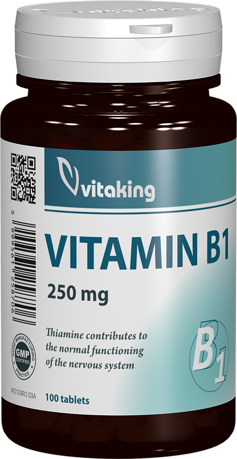 Vitamina B1 Tiamina 250mg, 100 comprimate, Vitaking