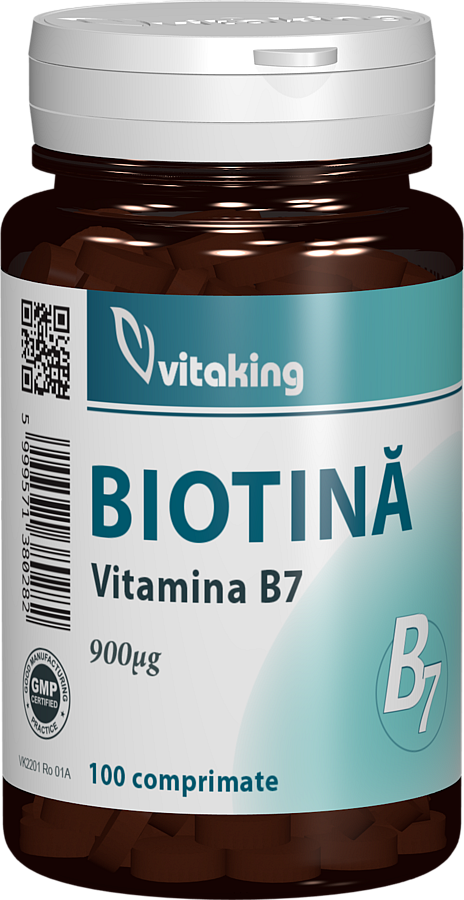 Vitamina B7 Biotina 900mcg, 100 comprimate, Vitaking