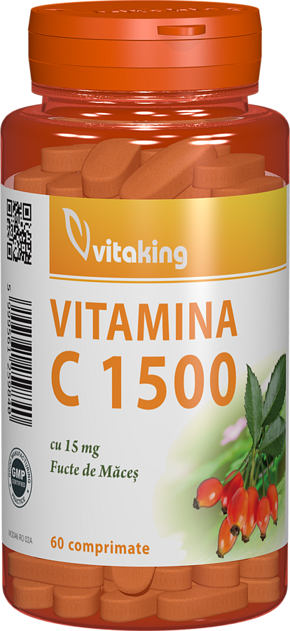 Vitamina C 1500mg cu macese, 60 comprimate, Vitaking