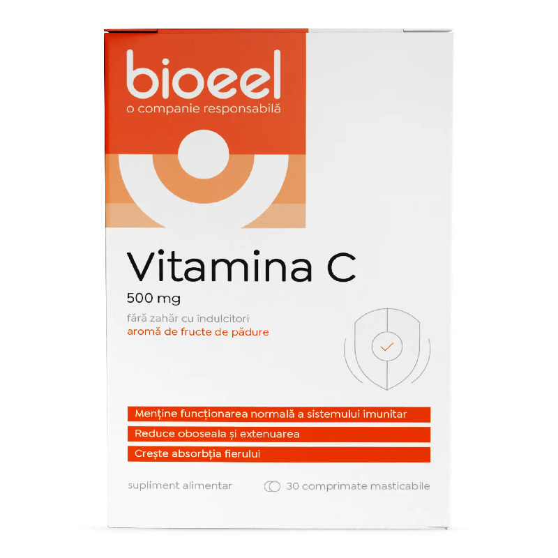 Vitamina C 500 mg, 30 comprimate masticabile, Bioeel