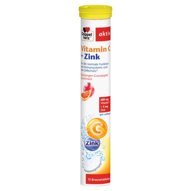 Vitamina C 600mg + Zinc 5mg, 15 comprimate efervescente, Doppelherz