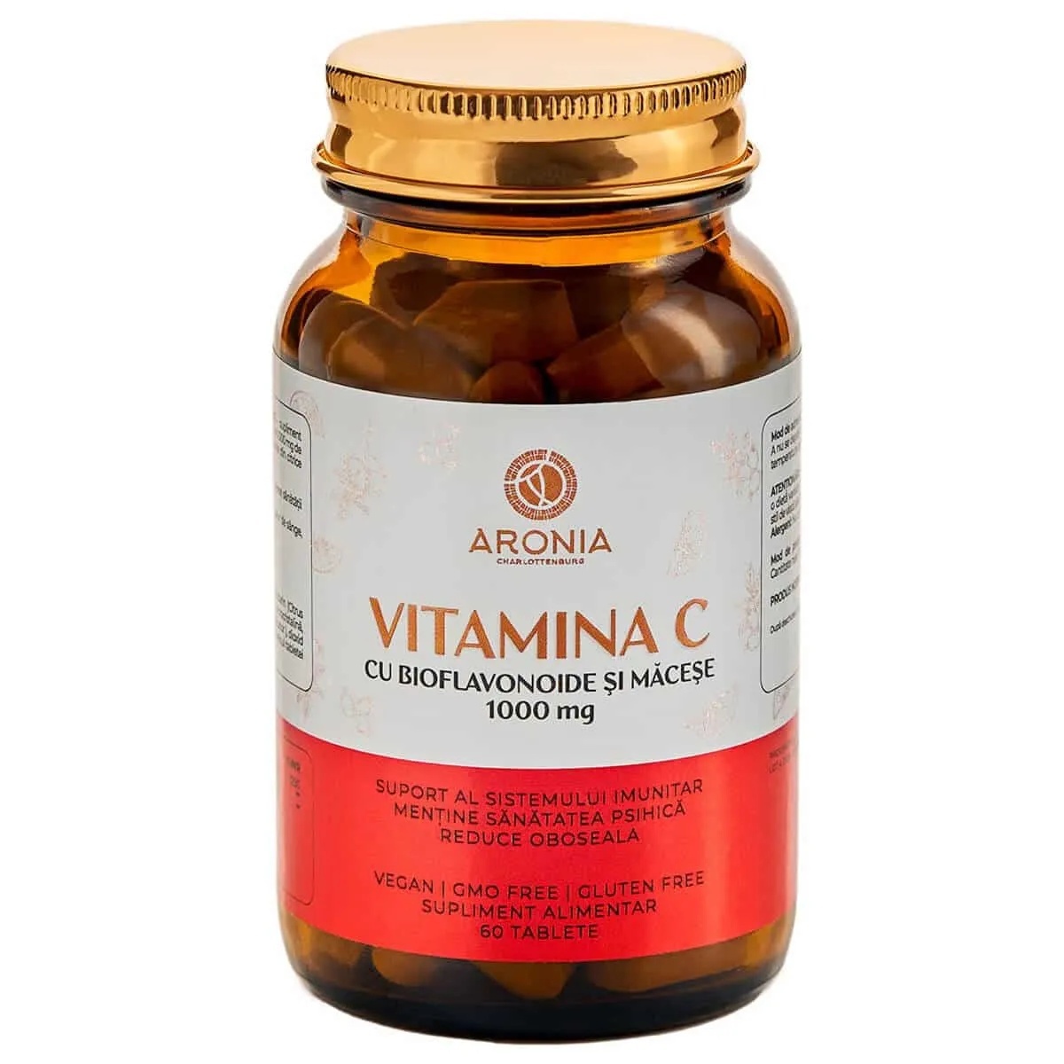 Vitamina C Bioflavonoide si Macese, 1000mg, 60 tablete, Aronia Charlottenburg