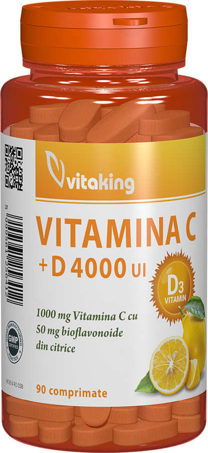 Vitamina C + D cu bioflavonoide, 90 comprimate, Vitaking