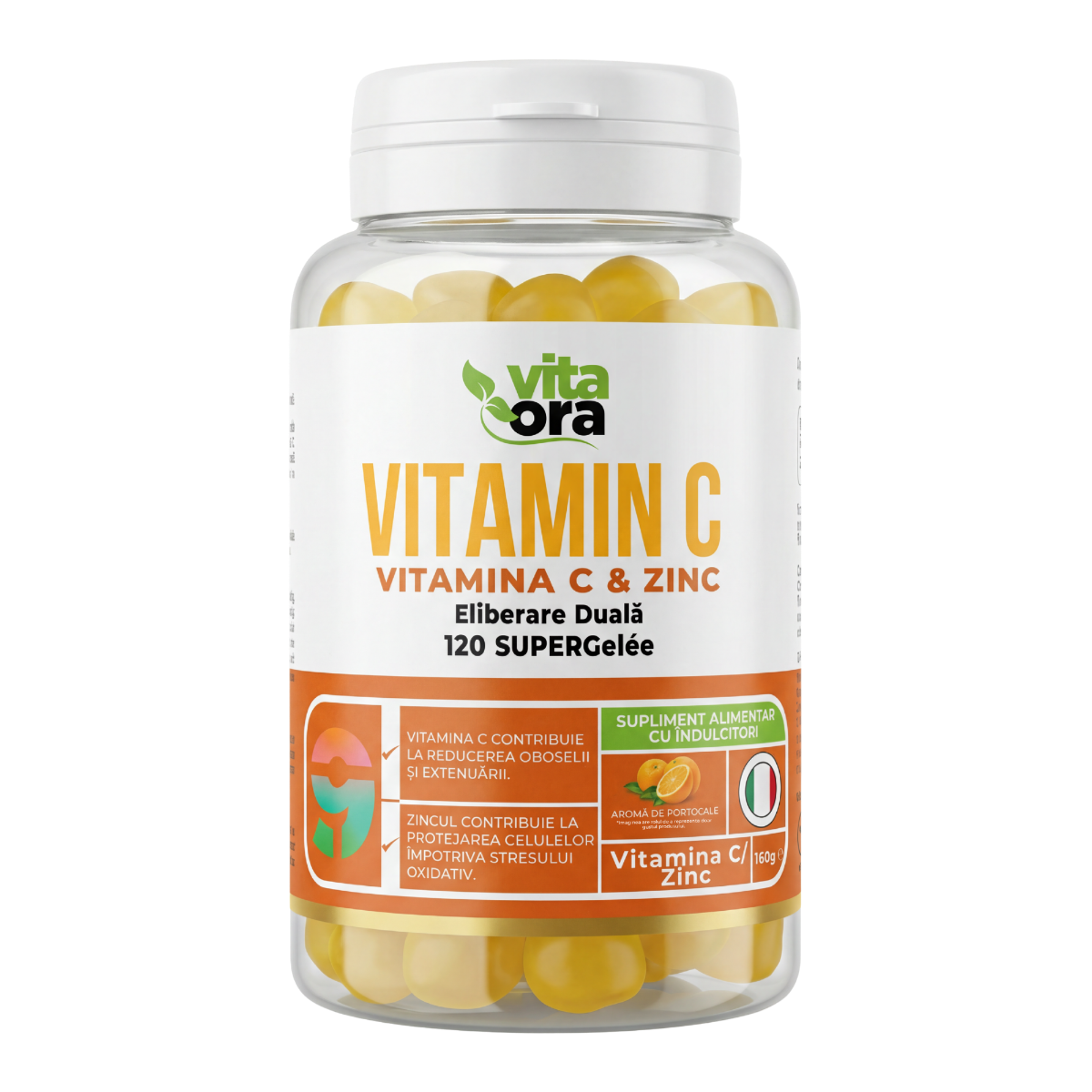 Vitamina C & Zinc pentru adulti, 120 jeleuri, Vita Ora