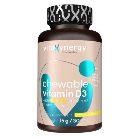 Vitamina D3 4000UI, 30 tablete masticabile, VitaXynergy