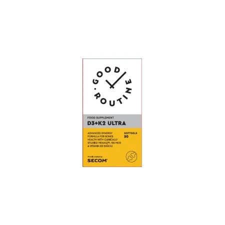 Vitamina D3 5000 UI + K2 Ultra Good Routine, 30 capsule gelatinoase moi, Secom