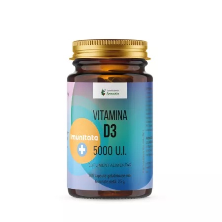Vitamina D3 5000ui, 100cps gel, Remedia