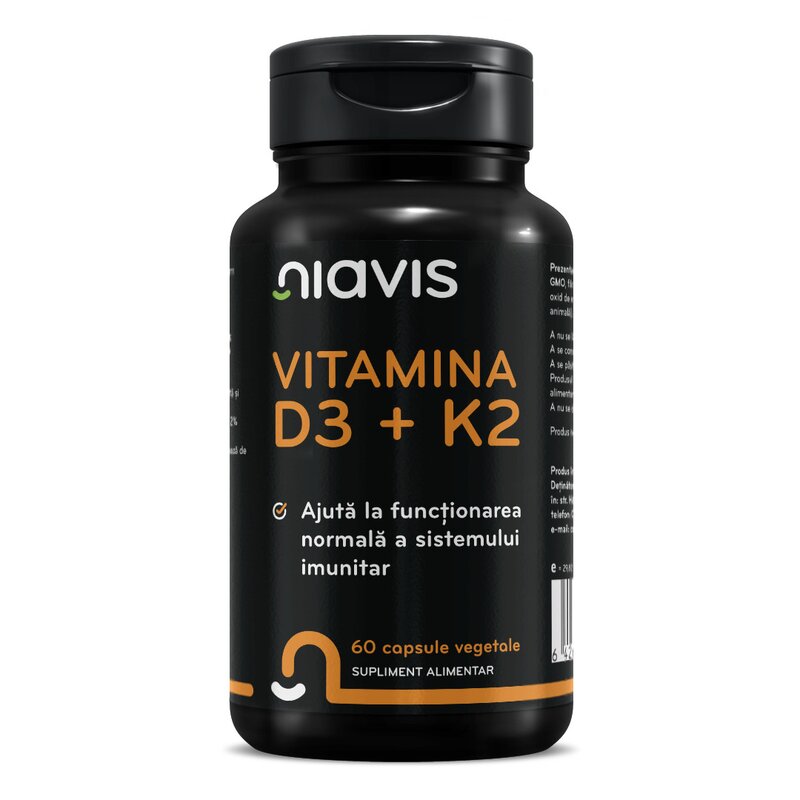 Vitamina D3 + K2 60cps, Niavis