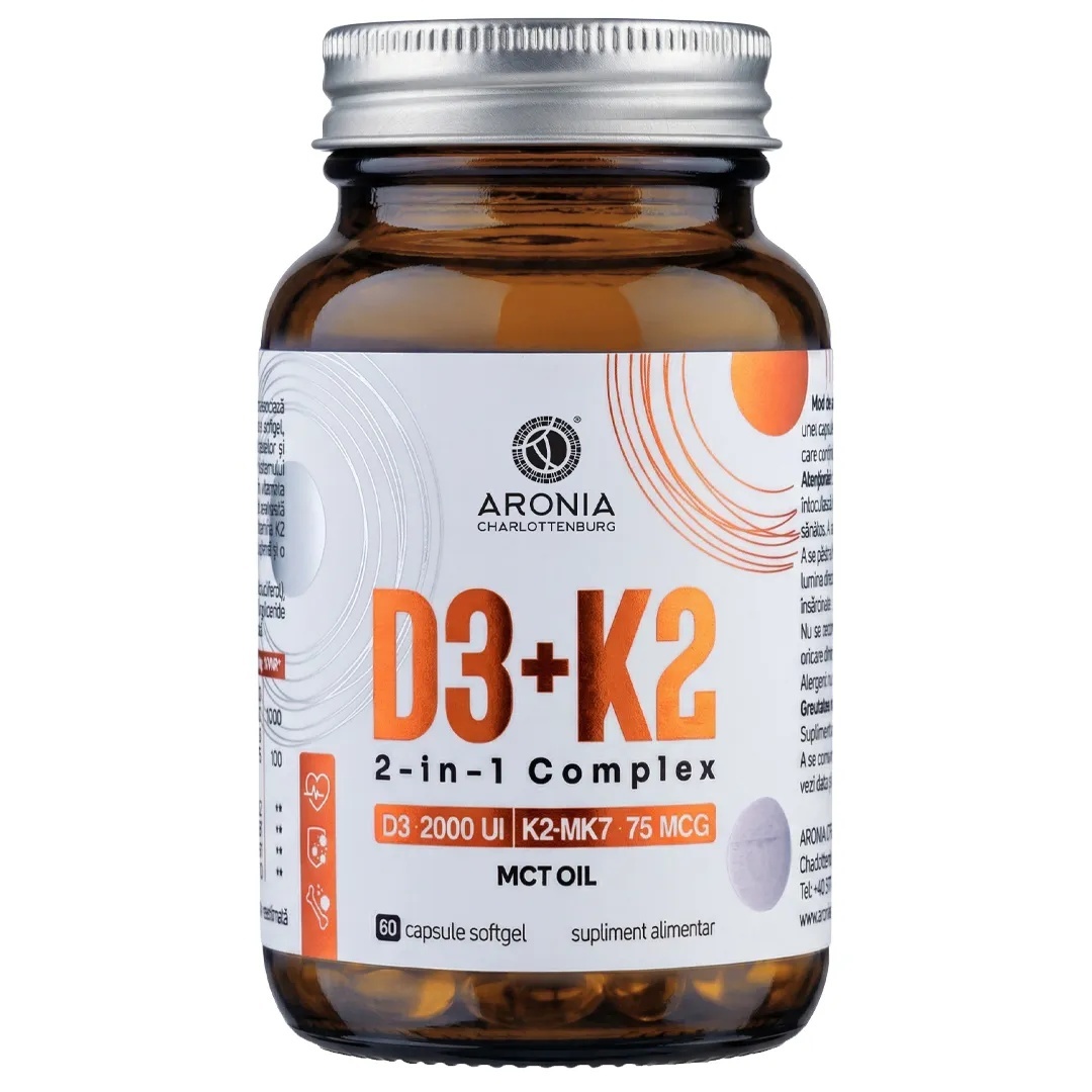 Vitamina D3+K2 Complex 2in1, 60 capsule, Aronia Charlotenburg