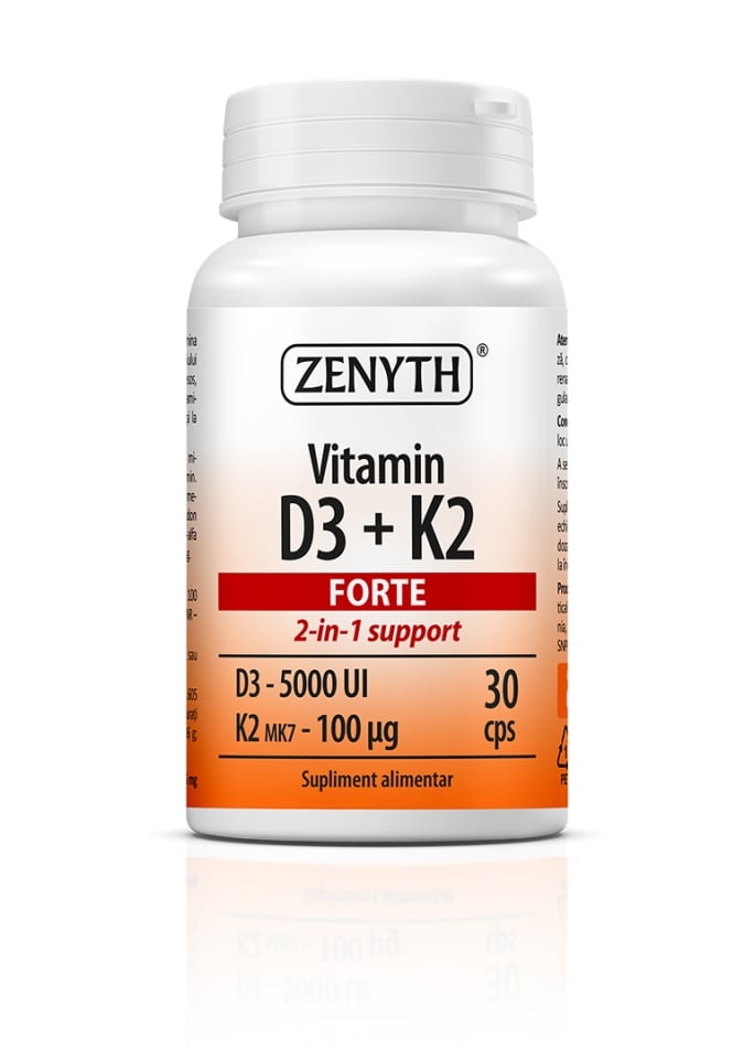 Vitamina D3 + K2 Forte, 30 capsule, Zenyth - poza 1