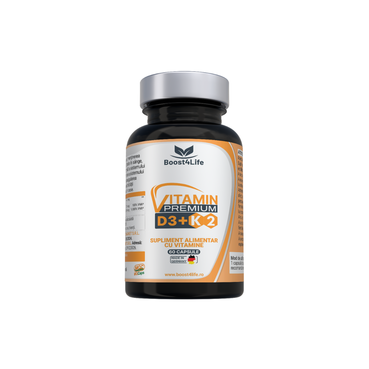 Vitamina D3 + K2 Premium MGCaps®, 60 capsule, Boost4Life