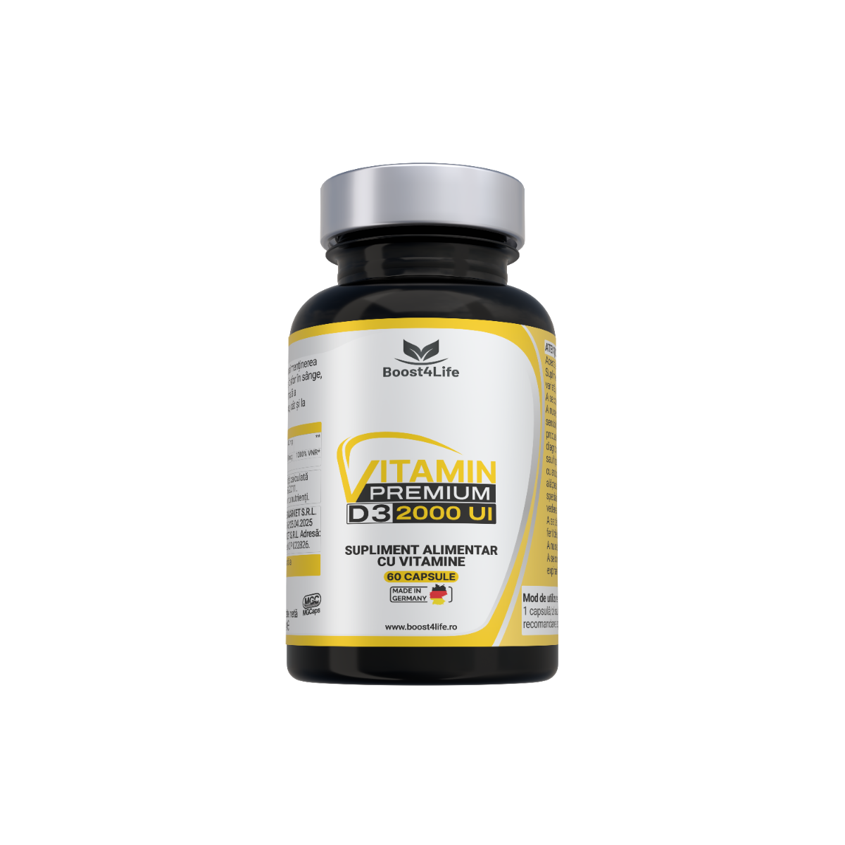 Vitamina D3 Premium 2000 UI, 60 capsule moi, Boost4Life