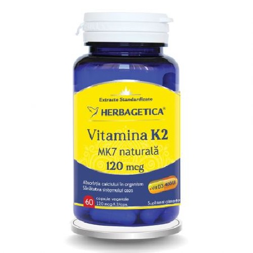 Vitamina K2 mk7 Naturala 120 Mcg 30cps Herbagetica