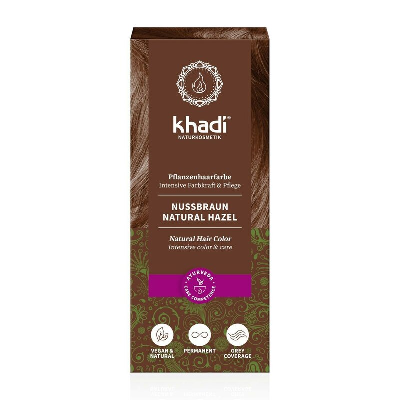 Vopsea de par naturala, SATEN NUCA, 100gr, Khadi
