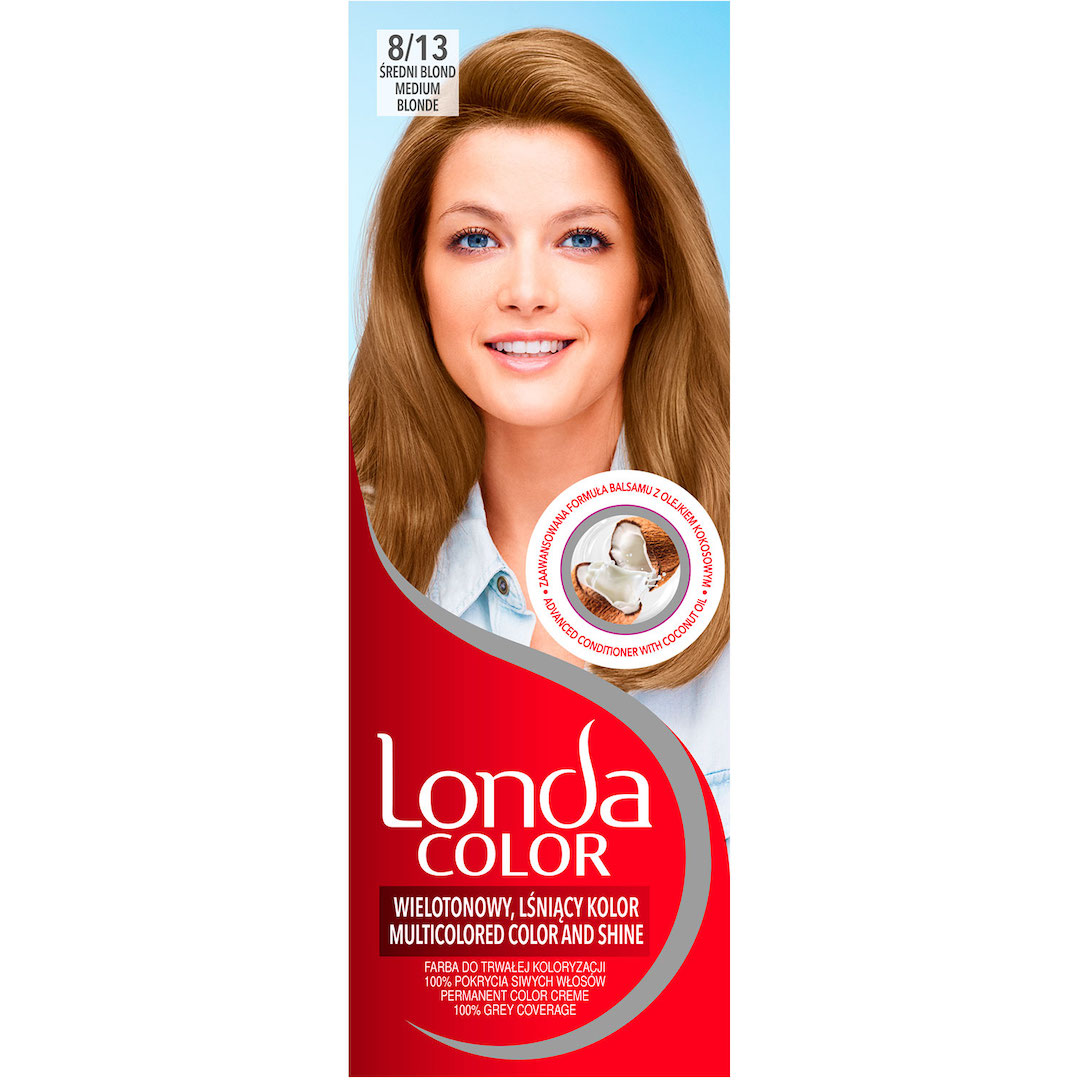 Vopsea de par permanenta 8/13 Blond mediu, 110ml, Londa