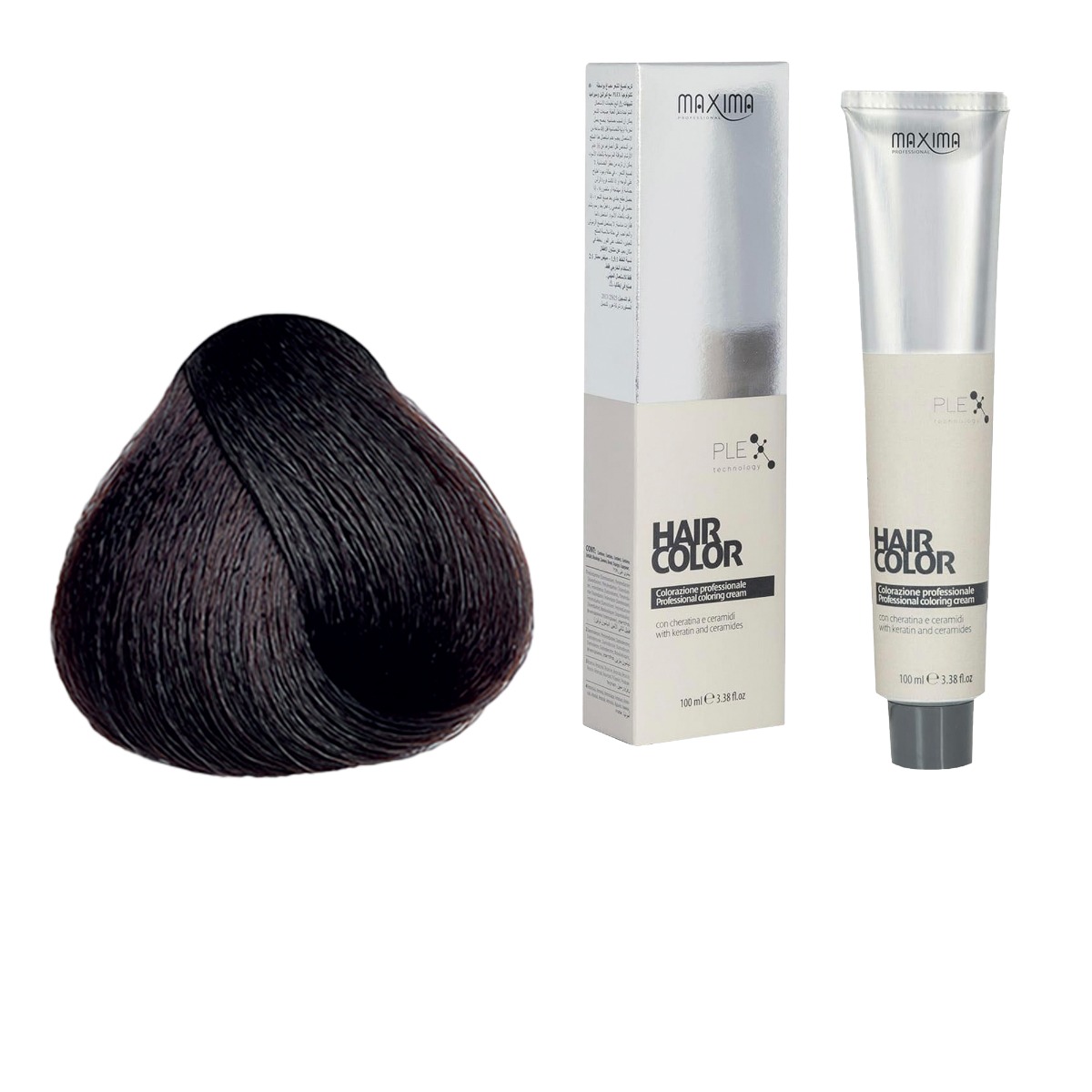 Vopsea profesionala de par, 4.99 Saten ciocolata neagra, MAXIMA, 100ml