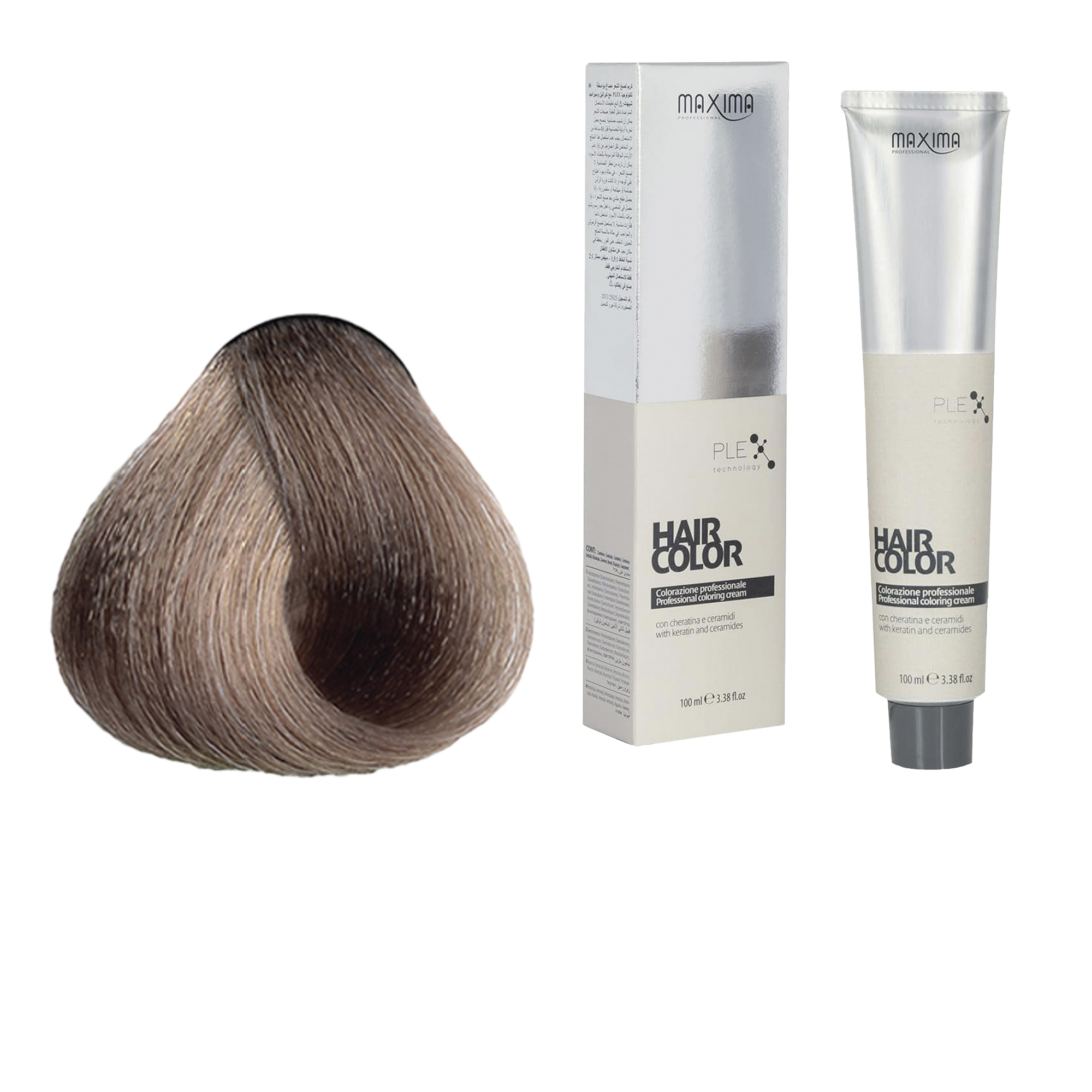 Vopsea profesionala de par, 8.7 Blond nisipiu deschis, MAXIMA, 100ml