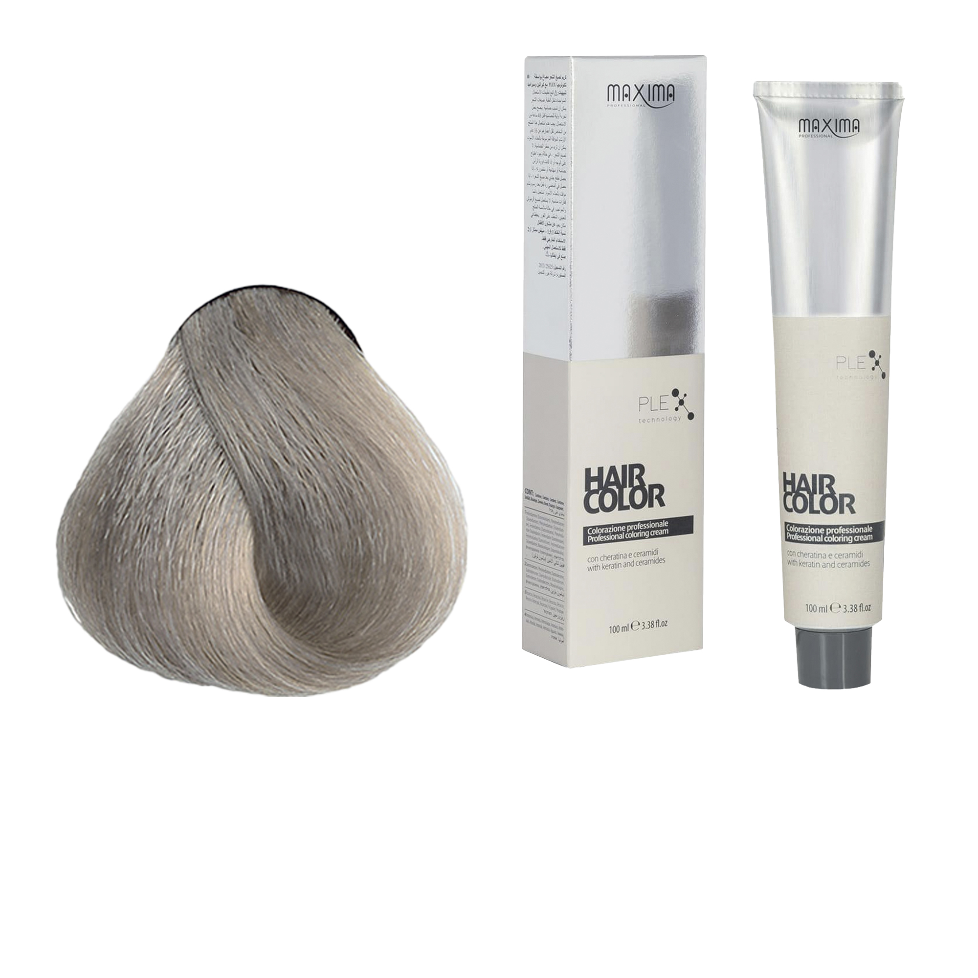 Vopsea profesionala de par, 9.1 Blond cenusiu foarte deschis, MAXIMA, 100ml