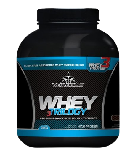 Whey Trilogy Standard cu aroma de Capsuni, 2kg, Vitabolic