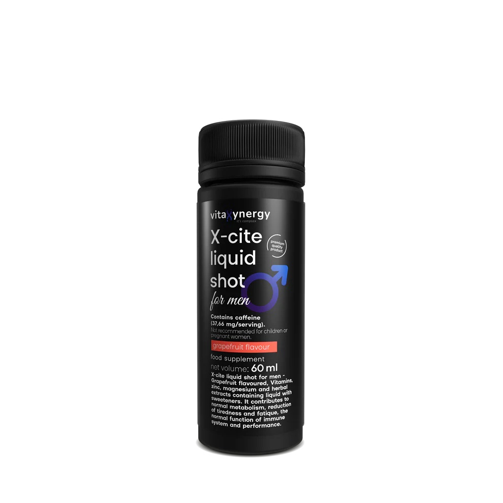 X-Cite Liquid Shot pentru barbati, 60ml, 12 flacoane, VitaXynergy