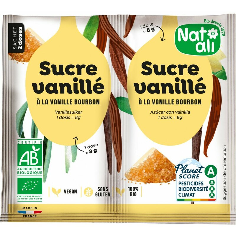 Zahar vanilat bourbon bio 2 buc x 8g 16g Nat-ali