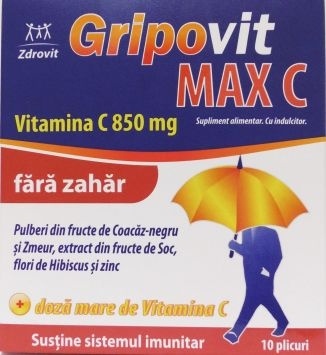 Zdrovit Gripovit Max C fara zahar x 10pl