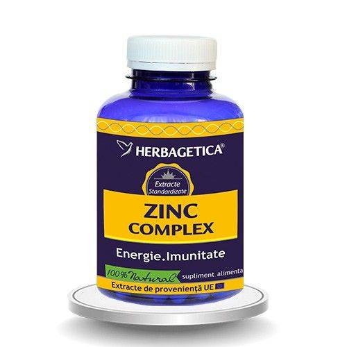 Zinc Complex Organic, 120 capsule, HERBAGETICA - poza 1