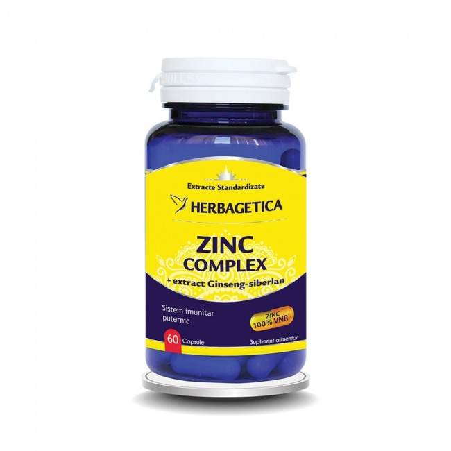 Zinc Complex Organic, 120 capsule, HERBAGETICA - poza 3