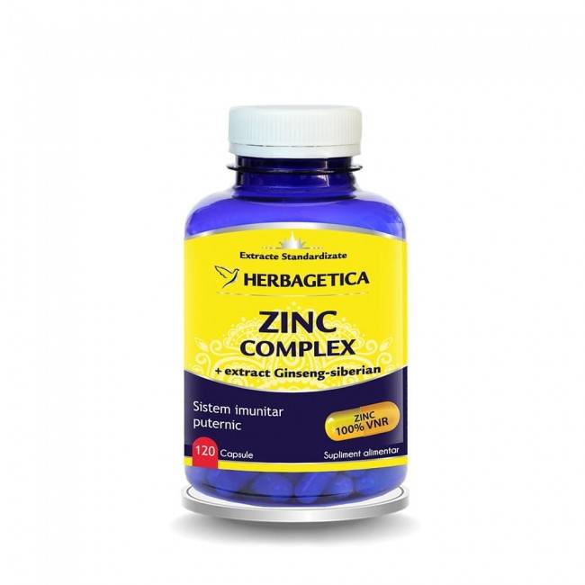 Zinc Complex Organic, 120 capsule, HERBAGETICA - poza 4